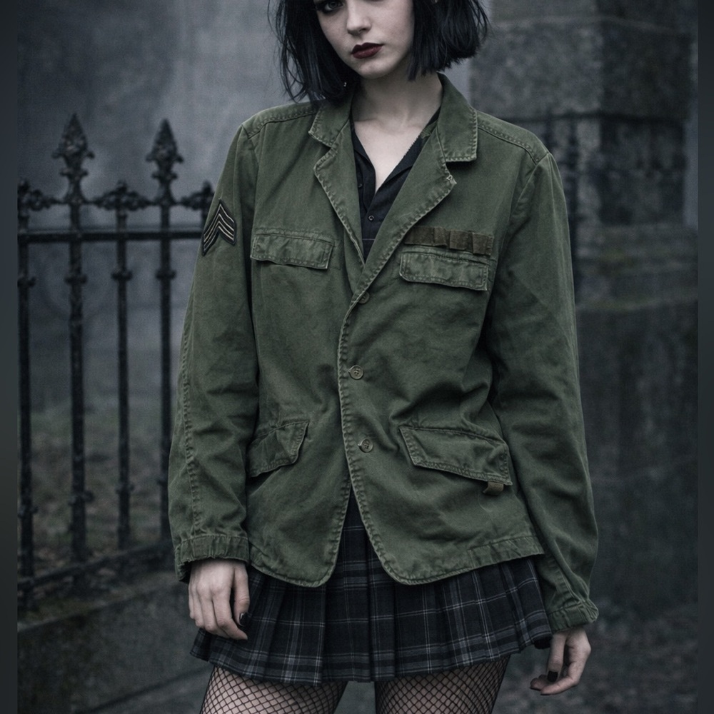 Tripp NYC Green Military Utility Jacket, Unisex